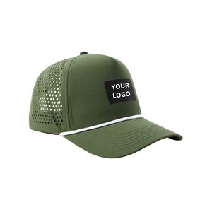 Factory Price Breathable <b>Waterproof</b> Golf <b>Hat</b> with Curved Brim Rope Custom Logo Branding Woven Tag for Modern Athletic Styling - Product Image 2