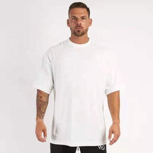 100% Cotton Oversized Loose Baggy Fit High Quality Crew Neck Drop Shoulder Custom Logo Summer <b>Mens</b> T-Shirt Plus Size T-Shirt - Product Image 4