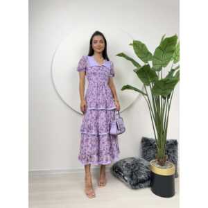 Vestido de Gasa con Cintura Imperio y Capas, Modelo 2026 - Product Image 2