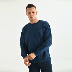 Sweat-shirt pour homme de marque de créateur, en coton mélangé, molleton, surdimensionné, ample, épaules tombantes, décontracté, pull, OEM, étiquette privée - Product Image 4
