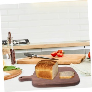 Planche à découper en bois naturel avec poignée intégrée et trou de suspension, plateau à pain écologique, compatible lave-vaisselle - Product Image 5