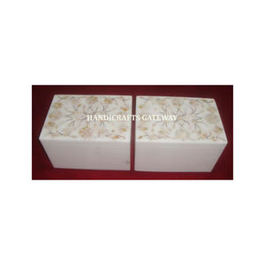 Cajas de Mármol con Arte Floral de Nácar Blanco Natural - Product Image 1