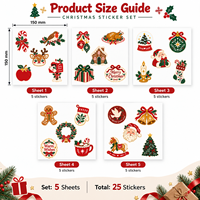 Autocollants de Noël personnalisés, 5 feuilles par ensemble, 20 motifs par feuille, étiquettes d'emballage pour les fêtes