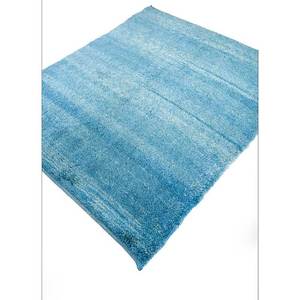 Tapis en laine noués à la main Zuri Blue, couleur unie, style Tabriz, pour la maison, le salon, la chambre ou le couloir des adolescents - Pae-1387 - Product Image 2