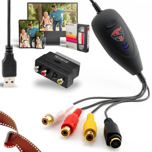 Kit de Captura de VHS con Adaptador SCART, Capturador de Video USB para VCR a PC, Grabación MP4, Temporizador y Captura de Momentos - Product Image 1