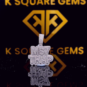 Radiant Sparkling pendentif unisexe hip hop taille ronde en or blanc avec diamant moissanite avec clarté VVS améliorée et certifié GRA - Product Image 5