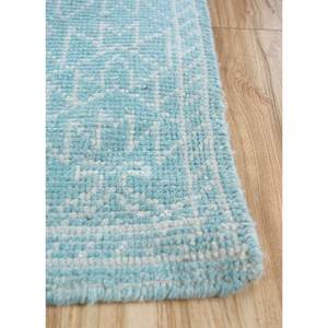 Tapis en polyester noué à la main Erbe AKPL-3007 bleu, motif géométrique abstrait, tapis de salon rectangulaire, décoration de couloir pour chambre à coucher - Product Image 4