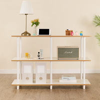 Kunden spezifischer moderner mehr schicht iger weißer Konsolen tisch aus Holz mit Stauraum für Flur tisch Eingangs bereich 2-Tier 3-Tier breit