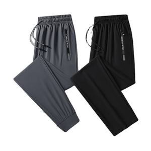 กางเกงวอร์มผู้ชายทรงตรงเอวกลางสำหรับฤดูใบไม้ร่วง สไตล์ลำลอง ออกกำลังกาย แห้งเร็ว ระบายอากาศได้ดี ไซส์ใหญ่ ผ้ายืดผสมสแปนเด็กซ์/โพลีเอสเตอร์ - Product Image 1
