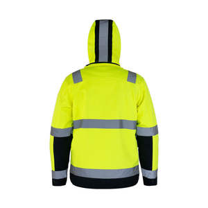 Veste de travail d'hiver de haute qualité en polyester, bomber réfléchissant de sécurité, vêtements de travail, capuche dissimulée, rembourrée, imperméable - Product Image 3