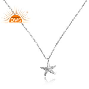 Meilleure vente en argent Sterling fin naturel Cz pierre précieuse étoile pendentif à breloque collier bijoux personnalisés pour les femmes cadeau pour elle - Product Image 2