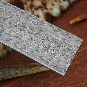 High Quality Custom Damascus <b>Steel</b> <b>Billet</b> Handmade with Raindrop Pattern OEM Supported Wood Handle for Multipurpose Knife Use - Product Image 4