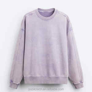 Sudadera de hombre Sunshine con tinte de Color personalizado de fábrica de alta calidad, sudadera con estampado de Color sólido personalizado de algodón 100% - Product Image 4