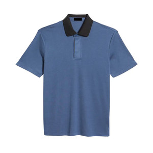 Chemises d'été pour hommes en tissu écologique Spandex/Coton, broderie personnalisée sur le devant, manches courtes, tenue de travail décontractée, vente en gros - Product Image 6