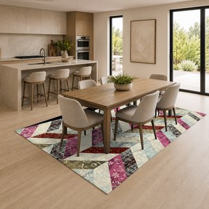 <b>RUGS</b> DEPOT LXDP-0018 Wholesale Terracotta Gold Contemporary Geometric Digital Printed Machine Washable Chenille <b>Rug</b> <b>Non</b> <b>Slip</b> - Product Image 4