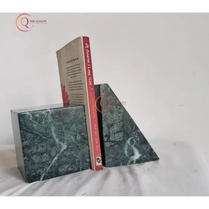 Fabriek Directe Verkoop Marmeren Boekensteunen Aangepaste Vorm En Grootte Boekensteunen Met Wit Marmer En Messing Decoratieve Boekensteunen In India