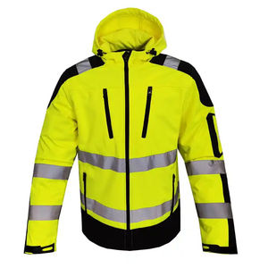 Waterproof Lightweight SoftShell <b>Reflective</b> Hi Vis Construction Safety <b>Jacket</b> for <b>Men</b> - Product Image 1