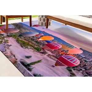 Cappadocia Sunrise Rug: Hot Air <b>Balloon</b> View, Non-Slip Carpet,Chenille Rug - Product Image 1