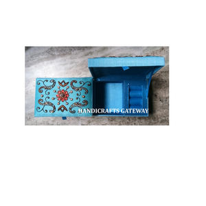 กล่องใส่เครื่องประดับงานปักลายซาริสีทองทำด้วยมือสินค้าหัตถกรรมอินเดียพร้อมกล่องของขวัญเครื่องประดับสำหรับผู้หญิงรูปลักษณ์ใหม่ - Product Image 1