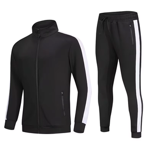 Conjunto Deportivo Personalizado 100% Algodón para Hombre, Patrón Sólido, Traje Deportivo de Dos Piezas, Pantalones Deportivos para Invierno - Product Image 1