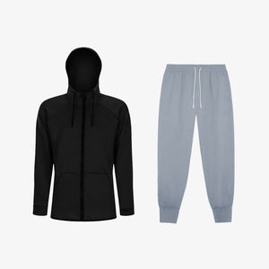 Nuevo diseño de moda algodón polar logotipo bordado personalizado deportes correr hombres sudaderas con capucha y pantalones conjunto - Product Image 4