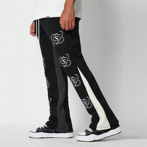 Dernier modèle de pantalon de jogging décontracté en molleton de coton pour hommes Pantalon de survêtement baggy droit évasé à jambe large Pantalon streetwear ample - Product Image 3