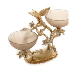 Bol en métal tendance de luxe Pièce maîtresse de table exquise Accent de maison élégant parfait pour l'affichage de la salle à manger - Product Image 2