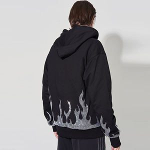 Haute qualité vêtements d'extérieur fermeture éclair sweat à capuche hommes hiver manches longues couleur unie sweats à capuche - Product Image 5