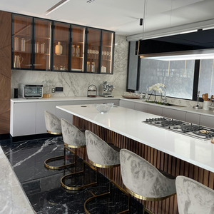 Fabricant du Vietnam Texture de couleur cohérente Projet résidentiel multifonctionnel Condos Pierre de quartz artificielle Îlot de cuisine - Product Image 2