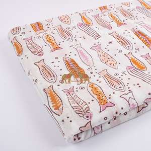 Modern Lightweight Cotton Fabric with Stylish Fish & <b>Animal</b> Print for Boys Clothing Home Decor Bags Curtains Toys - Product Image 5