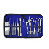 Kit d'entraînement à la suture pour étudiants en médecine vétérinaire, instruments chirurgicaux en acier, ensemble de dissection, outils chirurgicaux de base, certifié CE