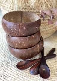 Juego de Cuencos de Cáscara de Coco Marrón Pulida a Mano Natural de Ben Tre, Vietnam, Ecológico, Personalizado, Clásico, para Cocina y Comedor, 6-10 VIET - Product Image 2