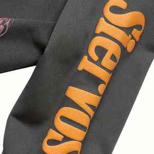 Sweat à capuche en molleton 100 % coton de qualité supérieure, imprimé en relief, coupe classique, motifs graphiques en relief audacieux et confort doux pour le streetwear hivernal - Product Image 6