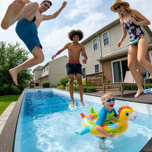 Piscina Contenedor Reforzada con Sistema de Filtración Completo y Baldosas para Cubrir la Piscina, Ideal para Resorts - Product Image 2