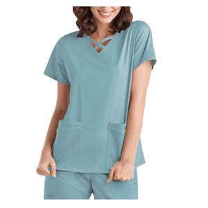 Uniformes de gommage d'hôpital pour femmes médicales Tricoté Spandex Respirant Confortable Costume de gommage pour médecins Infirmières Utilisation de la clinique dentaire - Product Image 6