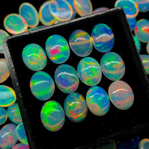 24 pièces boîte éthiopienne opale Cabochon bonne qualité Multi Flashy opale Cabochon Lot forme ovale Welo opale pour la fabrication de bijoux - Product Image 5