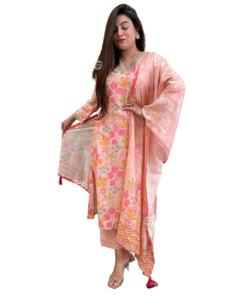 Nuevo diseñador de ropa de fiesta NATURAL CREPE tela codificación trabajo Dupatta bordado cuello Salwar Kameez conjunto precio al por mayor Ropa Étnica - Product Image 1