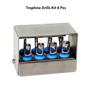 Taladros de trefina para implantes dentales, 8 Uds., Kit quirúrgico, soporte de fresa gratis, juego de taladros de implante de injerto óseo de acero inoxidable, instrumentos médicos - Product Image 2