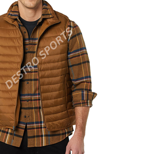 เสื้อกั๊กขนเป็ดน้ำหนักเบาของผู้ชายใหม่แจ็คเก็ตแขนกุดมีฟองน้ำอัดขึ้นรูปด้วยผ้าคอตตอนให้ความอบอุ่นสำหรับสวมใส่ในฤดูหนาว - Product Image 3