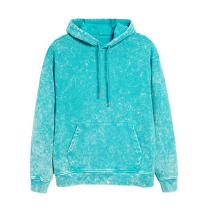 Vente en gros 100% coton Tech polaire à capuche goutte épaule surdimensionné Vintage lavé à l'acide haute rue pull hiver pantalons de survêtement - Product Image 1