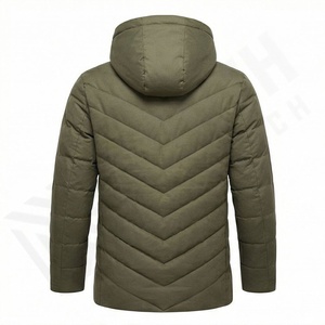 Vestes d'hiver pour hommes, en coton matelassé à capuche, confortables, nouvelle arrivée, design personnalisé, professionnelles, légères, style parka - Product Image 2