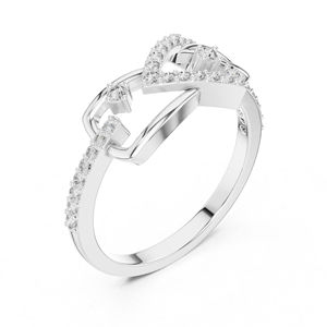 แหวนหมั้นเพชรทรงกลมสีเหลืองทอง 14K สำหรับผู้หญิง |   เพชรที่เพาะเลี้ยงใหม่ - Product Image 3