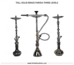Latón sólido Farida egipcio tradicional Hookahs. - Product Image 2