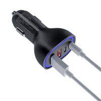 Chargeur de voiture rapide 78W en gros, 2C2A Type-C & USB-A, charge rapide PPS PD pour iPhone Samsung Android