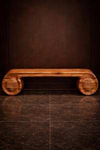 Banc d'entrée en bois massif « Ellada » – Banc d'entrée avec assise en bois, fabriqué à la main à partir de bois dur naturel - Product Image 6