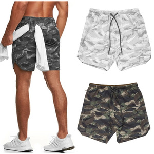 AMW nueva moda estilo europeo Camo elástico gimnasio Fitness correr Casual cordón ajustable cintura hombres Shorts DDP envío - Product Image 3