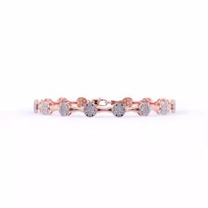 Solid 18K White Gold Round Cut Moissanite Diamond Bracelet <b>Real</b> Natural Custom Jewelry For Women - Product Image 3