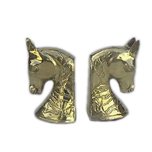 Sujetalibros clásico con cuello de caballo, sujetalibros antideslizante clásico con acabado de latón antiguo, organizador de escritorio de oficina - Product Image 1