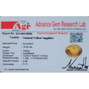 Saphir Jaune Naturel de 10,05 Carats, Pierre Non Montée Facettée, Formes Multiples (Émeraude, Ovale, Marquise) - Product Image 4