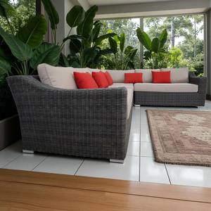 Poly Rattan PRSF-126A Faux <b>Wicker</b> <b>Furniture</b> Set Big <b>Outdoor</b> Patio Leisure Sectional Seating Shaped for Garden out door space - Product Image 4